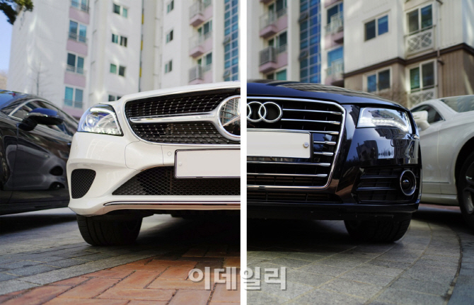 [포토] 벤츠 CLS 400 vs 아우디 A7 45TDI 전면 비교