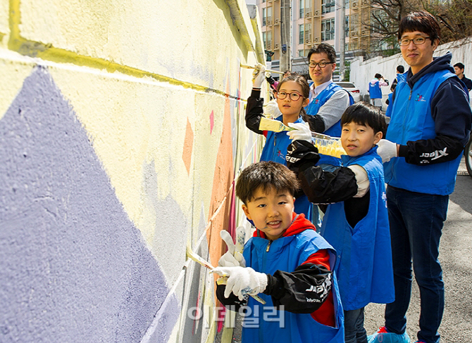 현대오일뱅크, 남산골 벽화 그리기 봉사 활동 실시