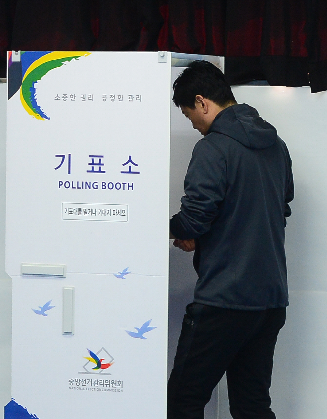 [포토] 기표소 들어가는 유권자