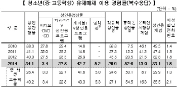 중고등학생 절반 휴대폰으로 성인물 봐