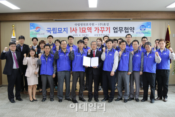 효성, 국립영천호국원과 1사1묘역 자매결연 맺어