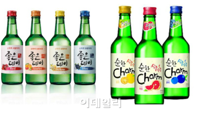 색(色)다른 소주 전성시대..'자몽·블루베리' 맛도 다양