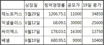 6월 새내기株 ‘울상’…大漁 상장에 소외?