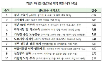 기업 "청년 대기업·공기업만 몰려..청년실업 주요 원인"                                                                                                                                         