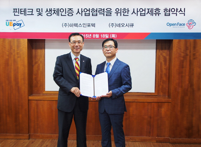 하렉스인포텍-네오시큐, 핀테크 생체인증 제휴