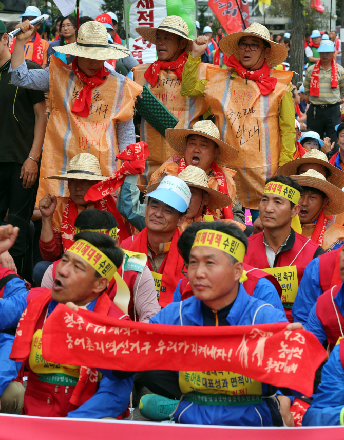 [포토] 한중FTA 대책 요구하는 농민들