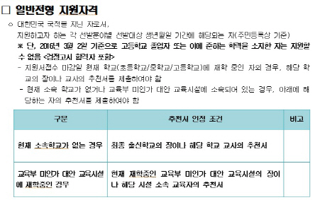 한국예술영재교육원 2016년도 신입생 선발