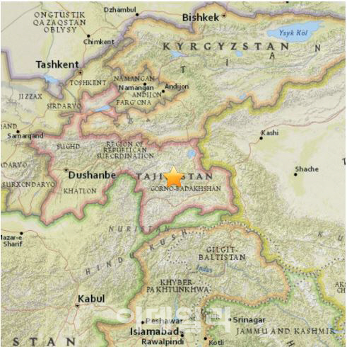 타지키스탄 규모 7.2 지진 발생…피해 확인안돼 (상보)