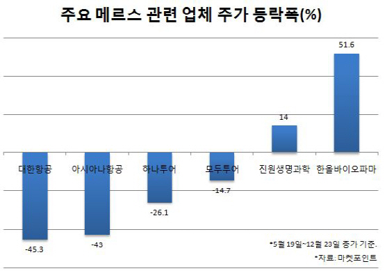 218일간 메르스 정국… 롤러코스터 탄 ‘수혜·피해株’