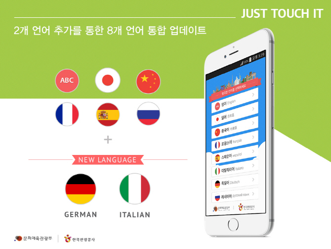 해외여행소통앱 '저스트 터치 잇'…8개 언어 확대 서비스