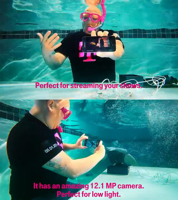 갤럭시S7 수중 개봉 영상 공개..물 속에서 영화보고 사진찍고