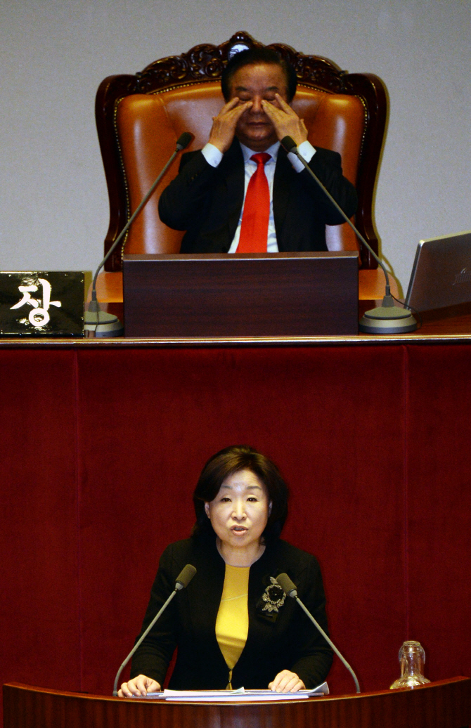  정의당 심상정 대표 무제한 토론                                                                                                                                                                   