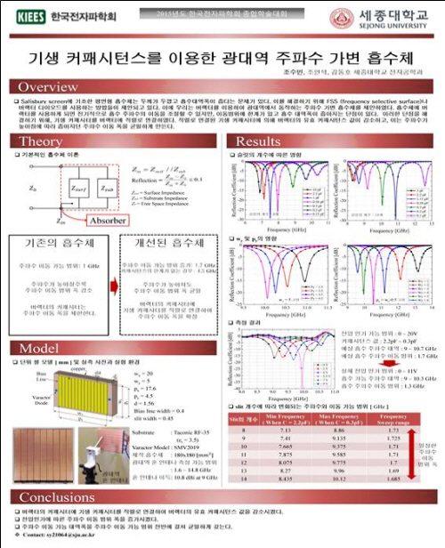 '세종대' 조수빈·조언석 학부생, 국전자파학회 종합학술대회 우수논문상 수상