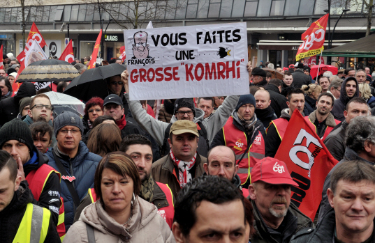 프랑스 노동자·학생들, `친기업` 노동법 개정 반대 총파업 벌여
