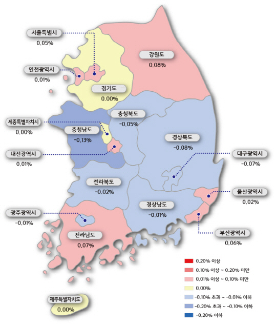 전국 아파트값 3주째 '제자리걸음'…전셋값도 상승폭↓