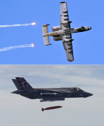 美 `만능 전투기` F-35 vs `탱크 킬러` A-10..IS 물리친 `노장`의 화력