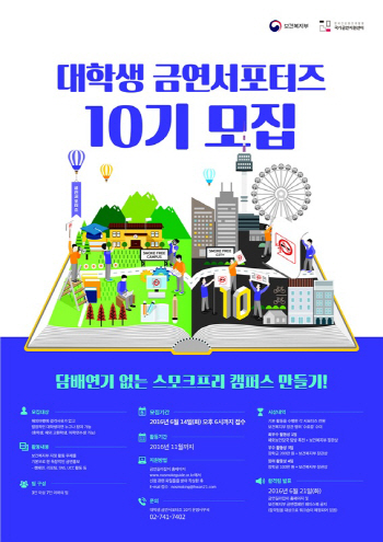 “담배없는 캠퍼스 만들기”… 복지부, 제10기 대학생 금연서포터즈 모집