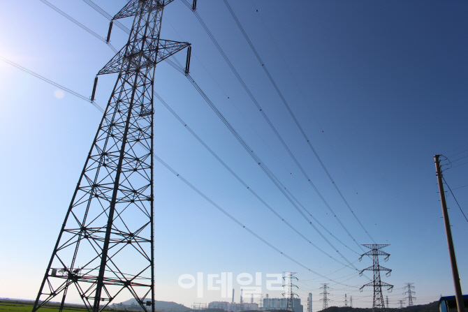 [포토]①765kV 초고압 송전탑 아래서 본 당진 석탄화력