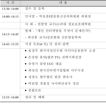 방통심의위, 4일 개인 인터넷방송 건전화 토론회 개최