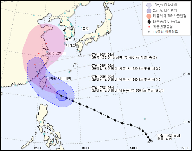 태풍 네파탁, 매우 강한 중형급으로 발달..10일 한반도 영향