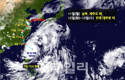 태풍 '네파탁' 12일 서해상 진입…전국에 강한 비·바람