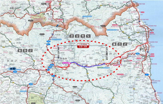 경북 봉화~울진 국도 36호선 2차로로 신설·개통