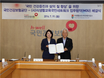 건보공단, 식생활교육국민네트워크와 국민건강증진 업무협약