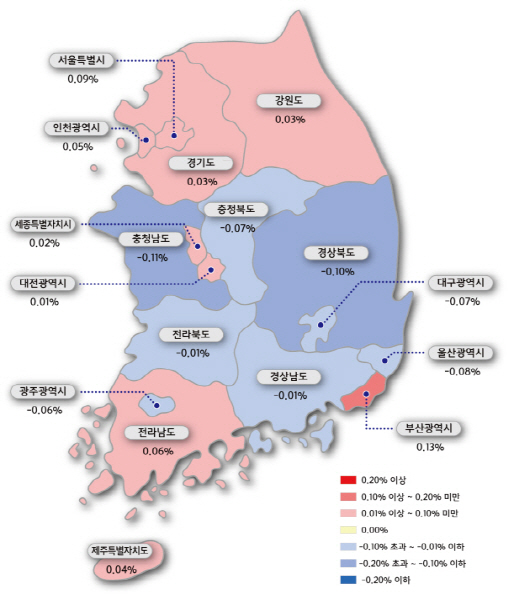 '기준금리 동결' 전국 아파트값 6주 만에 상승폭 커져