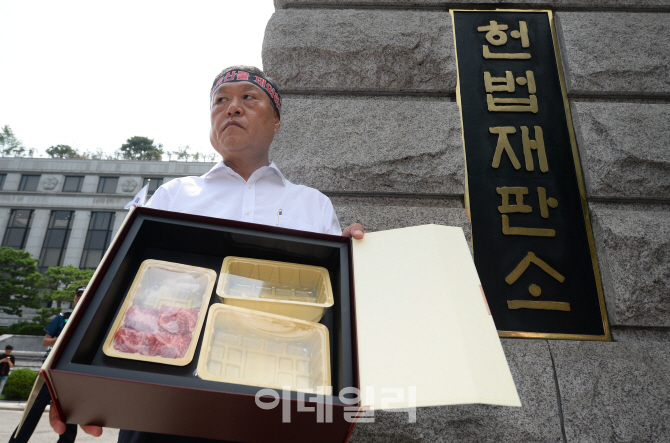 [포토]전국 한우농가 "생존권 자체가 흔들릴 것"