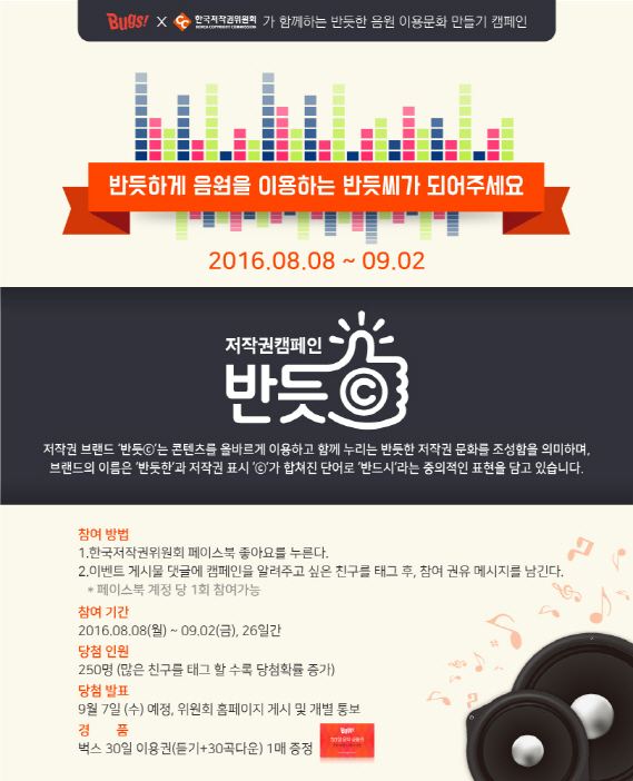 벅스, 저작권위원회와 '반듯한 음원이용 문화만들기' 캠페인 실시