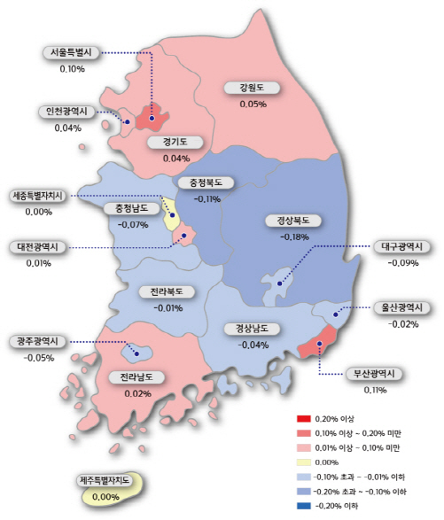 서울 아파트 전셋값 상승률 2년 만에 '최저'