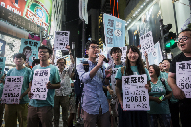 홍콩 입법회선거 야권 자치파 선전