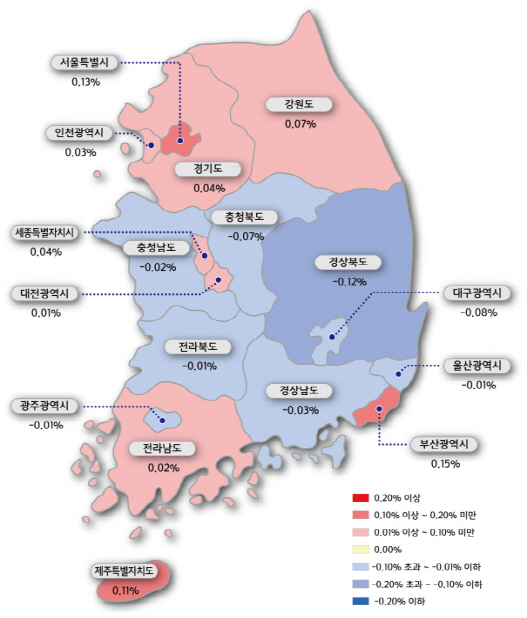 정부 '가계빚 대책'에…서울·부산 아파트값 상승폭 '최고'