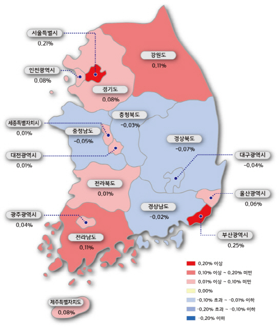 '불붙은 서울·부산'…전국 아파트값 17주 연속 올랐다