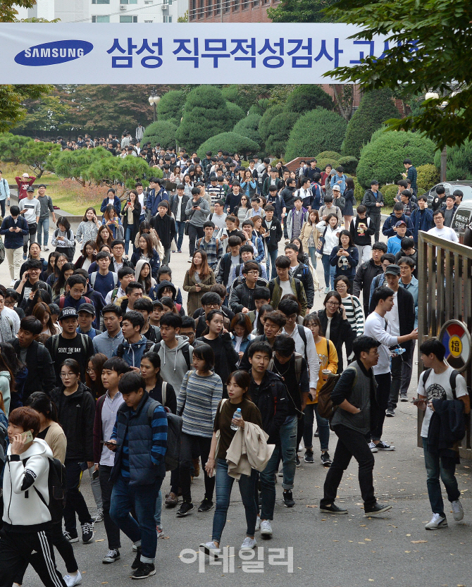 [포토]북적이는 삼성직무적성검사(GSAT) 수험생들