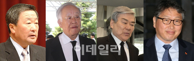 '朴대통령 독대' LG·SK·CJ·한진 회장 심야 귀가