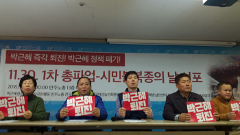 30일 총파업·동맹휴업…'박근혜 퇴진' 시민불복종의 날