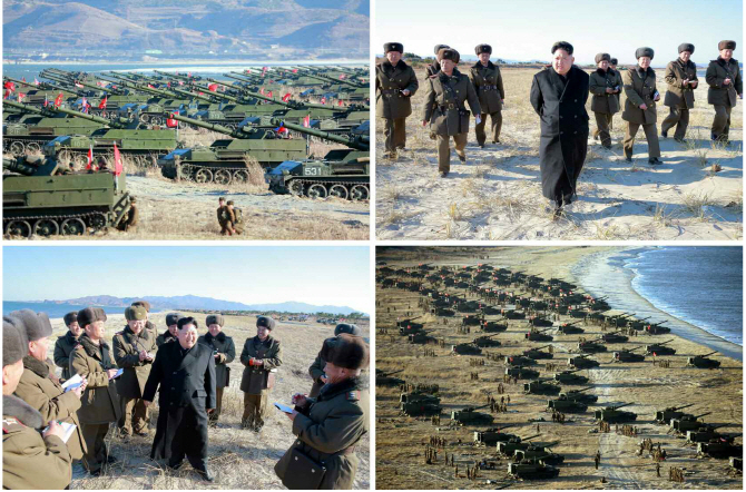 [포토] 北김정은, 포사격훈련 지도