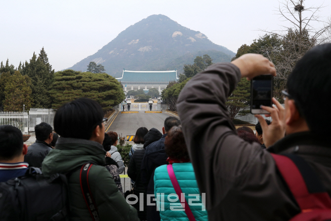 [포토]청와대 사진 찍는 중국인 관광객들