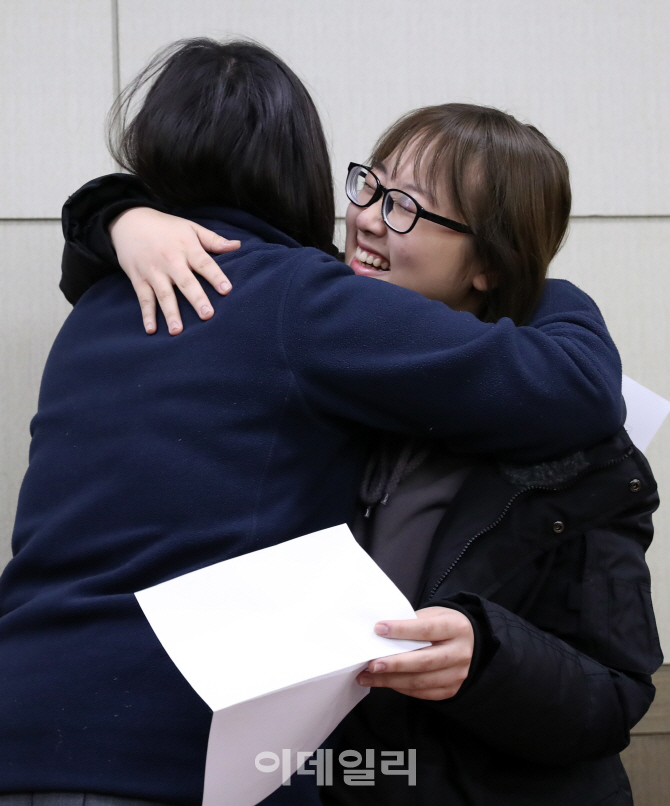 [포토]수능 성적표 배부 '수험생의 환한 미소'
