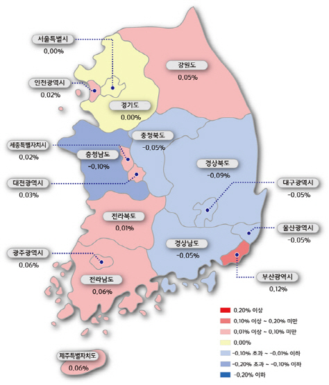 전국 아파트값 상승세 28주만에 멈췄다