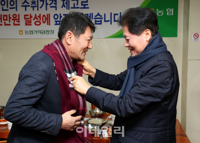 [포토] 김병원 농협 회장, 설 명절 수급상황 점검