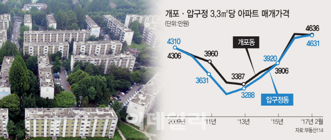 '재건축의 힘'..개포동, 압구정·반포 제치고 부촌1번지 '우뚝'