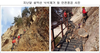 '봄철 산행시 낙석 조심하세요' 국립공원 495곳 현장점검