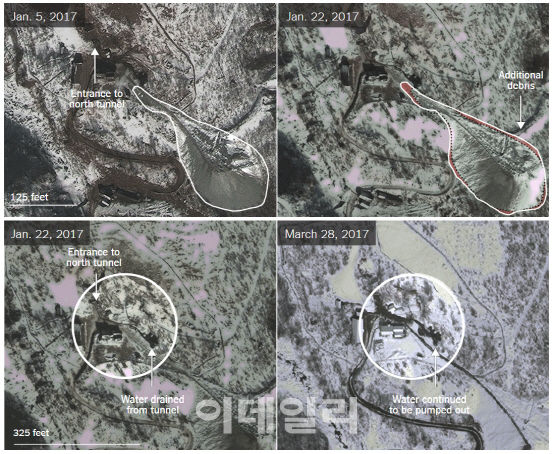 北풍계리 최근 3개월 위성사진 보니…"6차 핵실험 준비 중"