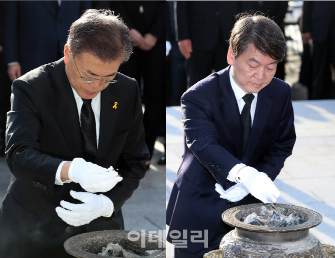 ‘네가 하면 나도 한다’ 문재인·안철수, 겹치는 동선·정책