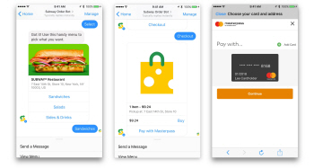 페이스북 메신저 챗봇으로 음식주문하고 마스터패스로 결제한다