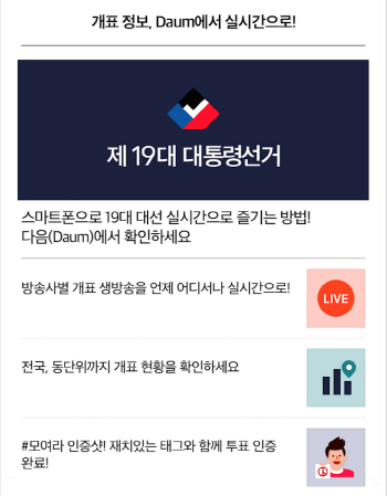 카카오 “투표 인증하고 출구 조사-개표 방송까지”
