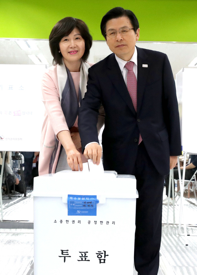[포토] 투표하는 황 대행 부부