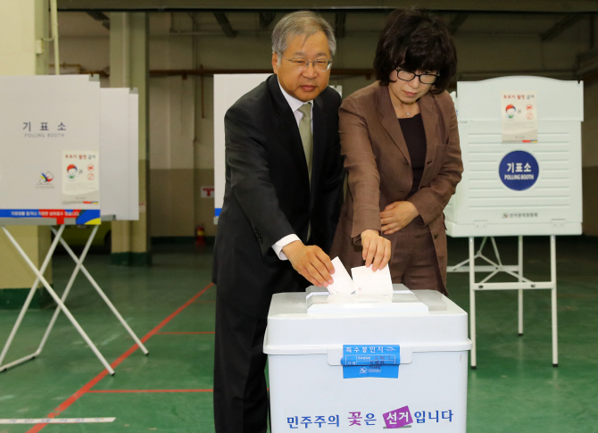 [포토] 김용덕 중앙선거관리위원장 '소중한 한 표'